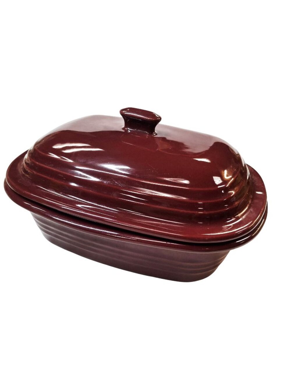 The Pampered Chef Deep Covered Baker 3.1Qt/3L Seasoned Cranberry Stoneware 2010